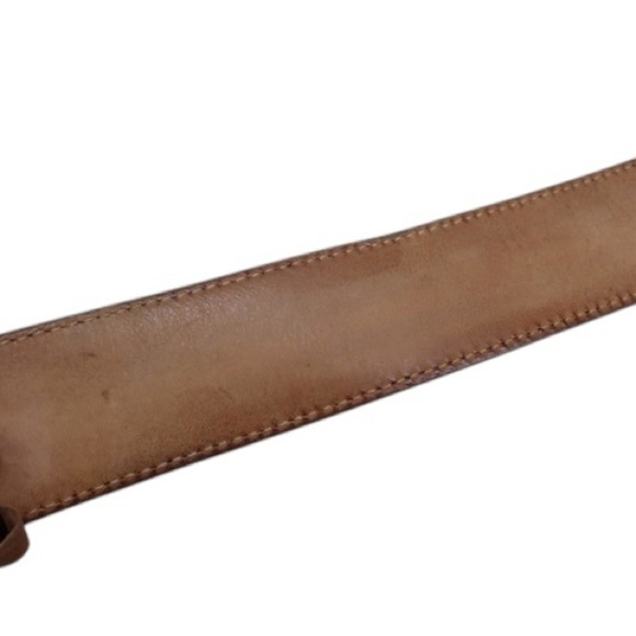 Authentic GUCCI Brown & Gold GG Embossed Monogram Leather Belt Size 85/34 - Picture 8 of 15